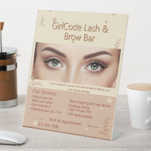 Customize Eyebrow Eyelash Beauty Salon Promotional Pedestal Sign