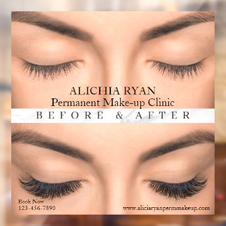 Customize Eyelash Extensions Perm Make up MedSalon Window Cling