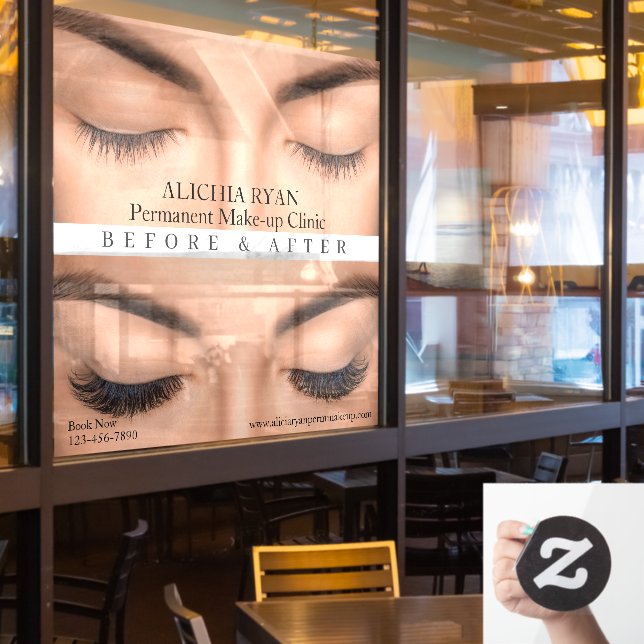 Customize Eyelash Extensions Perm Make up MedSalon Window Cling (Restaurant Window)