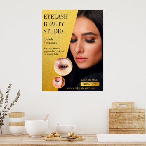 Customize Eyelash Extensions Studio Medium Size Poster