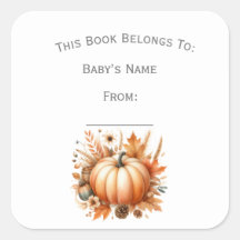 Customize Fall Little Pumpkin Book Plate