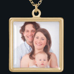 Customize family photo gold plated necklace<br><div class="desc">Customize family photo. Easily personalize by replacing the template photo with a memorable photo of your own family.</div>