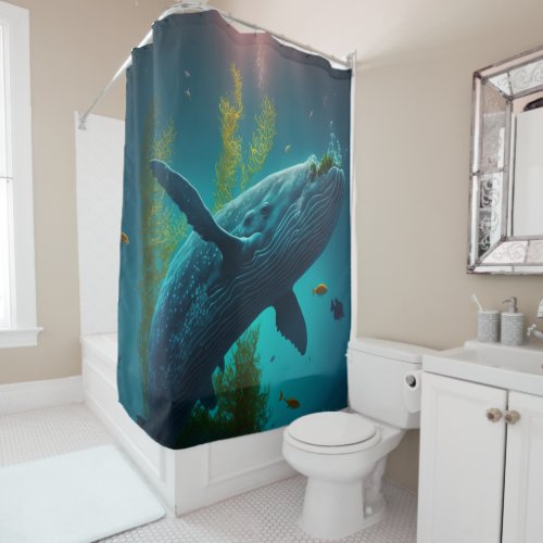 Customize Fantasy Shark Ocean Animal Artwork on  Shower Curtain
