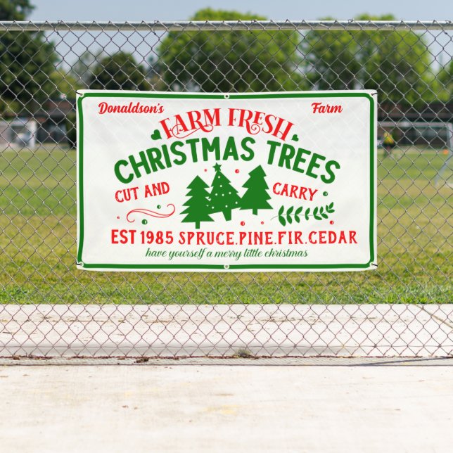 Customize Farm Fresh Christmas Trees For Sale Banner (Insitu)