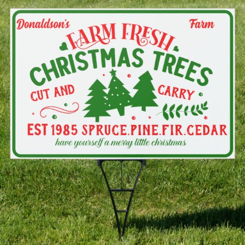 Customize Farm Fresh Christmas Trees For Sale Sign