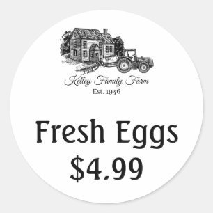 Customize Farm Fresh Egg Price Labels