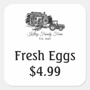 Customize Farm Fresh Egg Price Labels