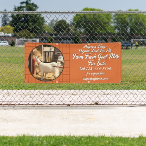 Customize Farm Fresh Goat Milk for Sale Fence  Banner