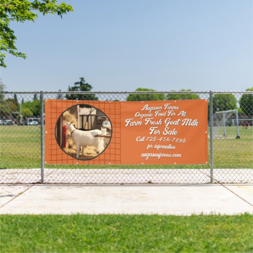 Customize Farm Fresh Goat Milk for Sale Fence  Banner