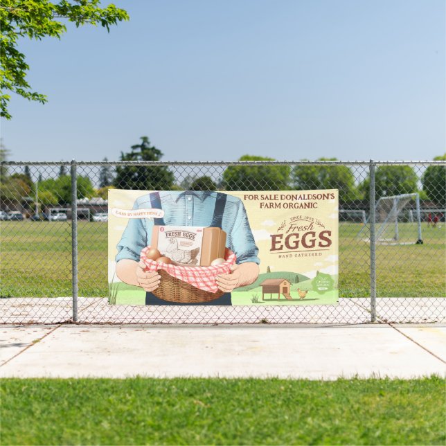 Customize Farm Fresh Organic Eggs For Sale Large Banner (Insitu)