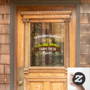 Customize Farm Fresh Organic Small Business Window Cling