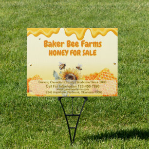 Customize Farm Honey For Sale Promotional Yard Sign