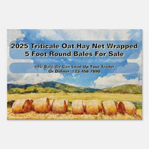 Customize Farm Round Bale Hay For Sale Yard Sign
