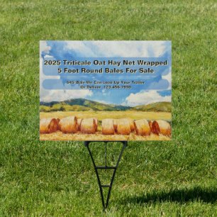 Customize Farm Round Bale Hay For Sale Yard Sign