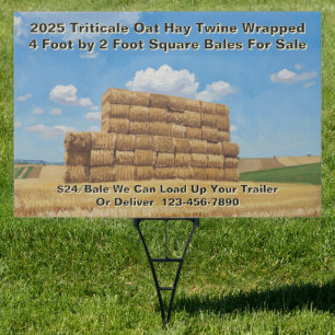 Customize Farm Square Bale Hay For Sale Yard Sign