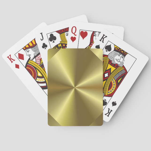 Customize Faux Gold Elegant Template Trendy Poker Cards (Back)