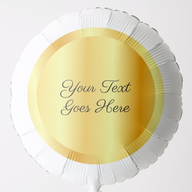 Customize Faux Gold Metallic Look Add Script Text Balloon (Front)