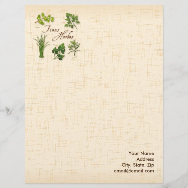 Customize Fines Herbs Letterhead (Front)