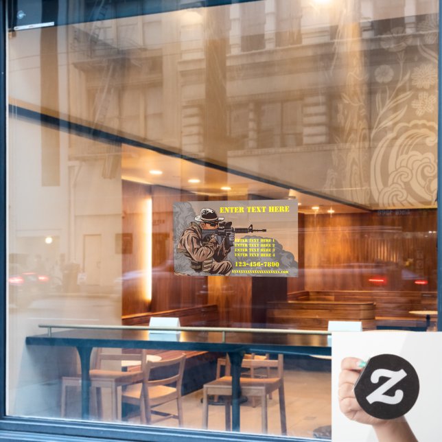 Customize Firearms Tactical Training School  Window Cling (Cafe Window)