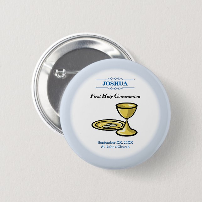 Customize, First Communion Body and Blood Button (Front & Back)