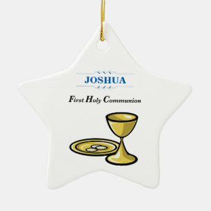 Customize, First Communion Body and Blood Ceramic Ornament