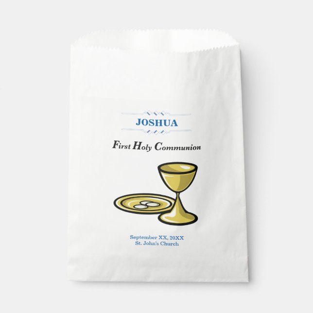 Customize, First Communion Body and Blood Favor Bag (Front)