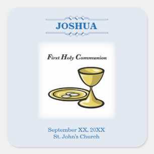 Customize, First Communion Body and Blood Square Sticker