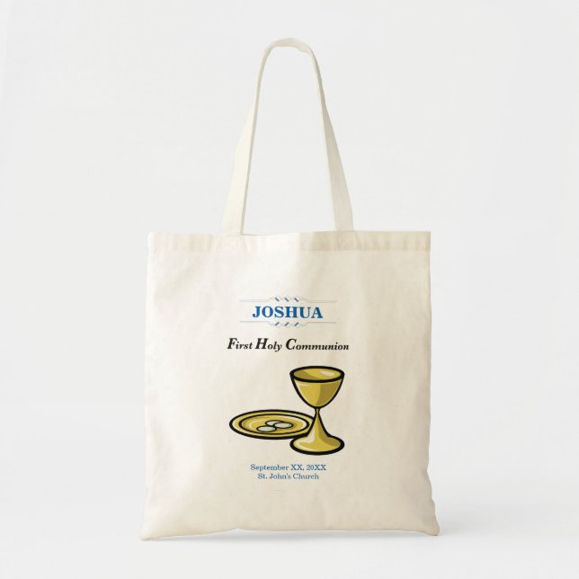 Customize, First Communion Body and Blood Tote Bag (Front)