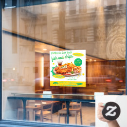 Customize Fish And Chips Cafe Sales Promo Window Cling