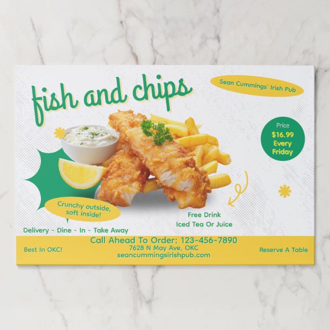 Customize Fish and Chips Restaurant Promo  Paper Pad (Front)