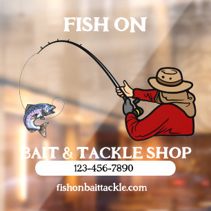 Customize Fishing Bait and Tackle Shop Business Window Cling
