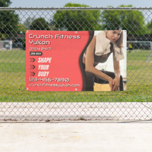 Customize Fitness Gym Woman Model Salmon Black Banner