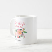 Customize Floral Bridesmaid Coffee Mug (Front Left)