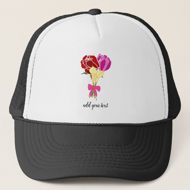 customize flower bouquet trucker hat (Front)