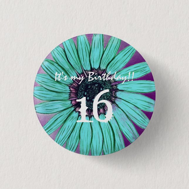 Customize Flower Button It's my birthday (Front)