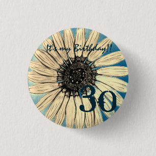 Customize Flower Button It's my birthday