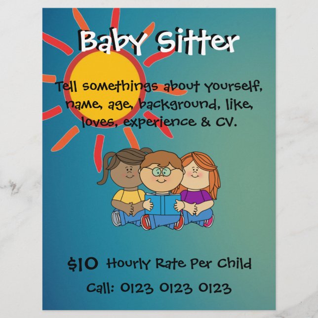 Customize Flyers - Baby Sitter (Front)