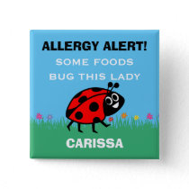 Customize Food Allergy Alert Ladybug Button
