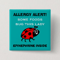 Customize Food Allergy Alert Ladybug Button