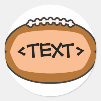 CUSTOMIZE FOOTBALL DESIGN, <TEXT> CLASSIC ROUND STICKER