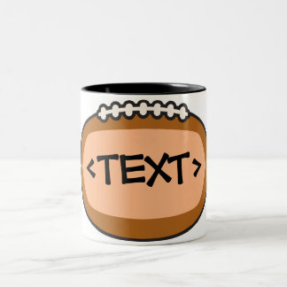 CUSTOMIZE FOOTBALL DESIGN, <TEXT> Two-Tone COFFEE MUG