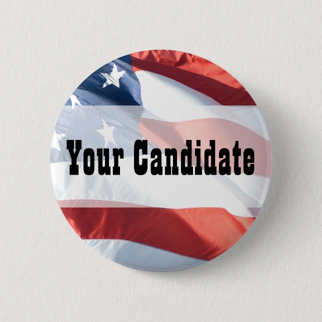 Customize For Any Cause - American Flag Button (Front)