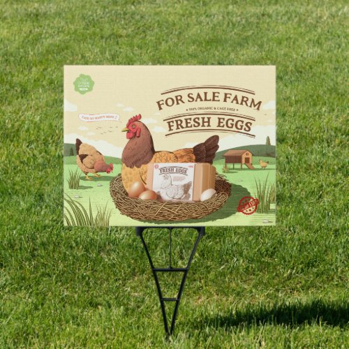Customize For Sale Farm Fresh Organic Eggs Icon Sign