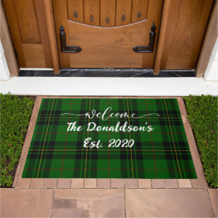 Customize Forbes Tartan Green Home Welcome Doormat