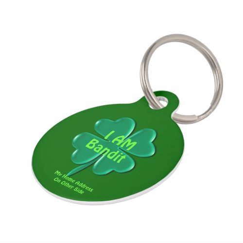 Customize_Four Leaf Clover I am Lost Pet Tag