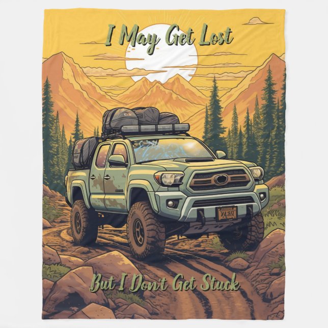 Customize Four Wheel Drive Camping Adventure Fleece Blanket (Front)