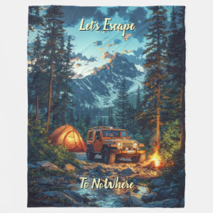 Customize Four Wheel Drive Let's Escape To NoWhere Fleece Blanket