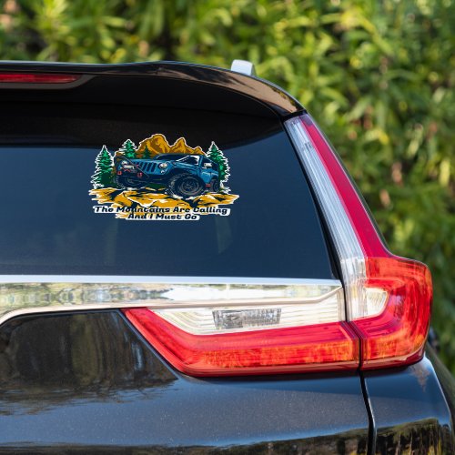 Customize Four Wheel Drive The Mountains Calling Sticker