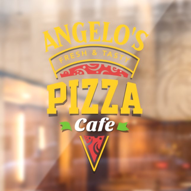 Customize Fresh Hot Pizza Cafe Restaurant Window Cling (Sheet 2)