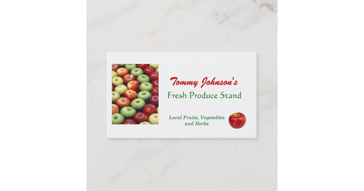 Customize Fresh Produce Vegetable Fruit Market Business Card Zazzle
